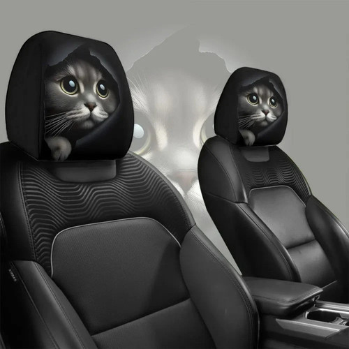 2pcs cute cat car headrest - car,