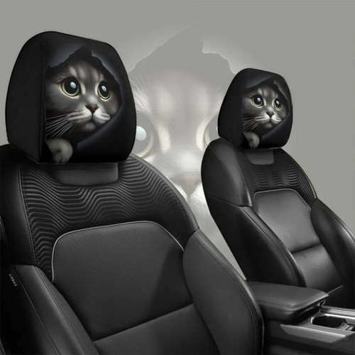 2pcs cute cat car headrest - cat,