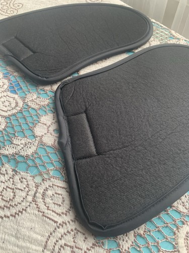 Grey padded car seat - seat, strap